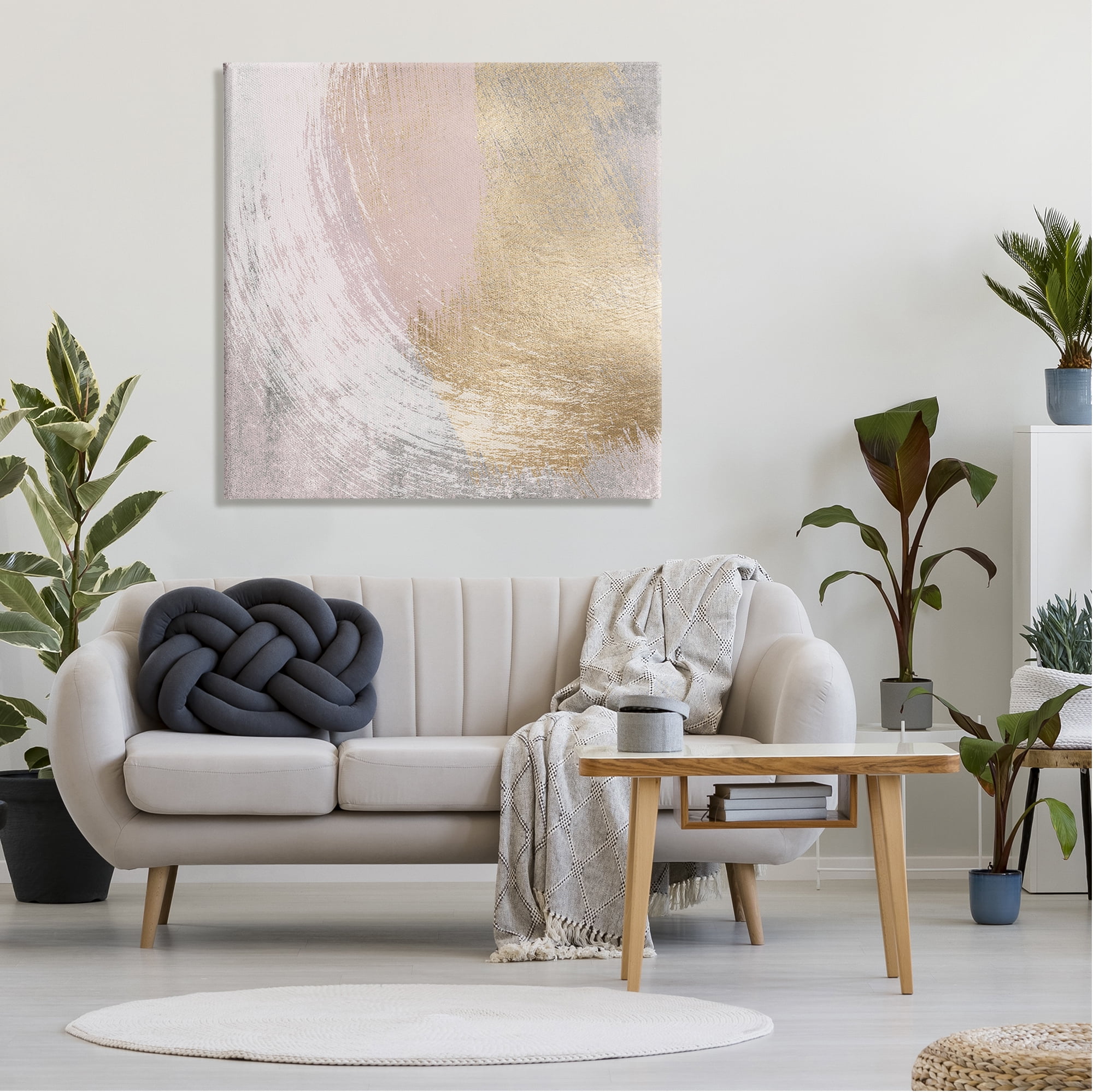 Stupell Industries Glam & Pink Abstract Abstract Painting Gallery Wrapped Canvas Print Wall Art, 36 x 36