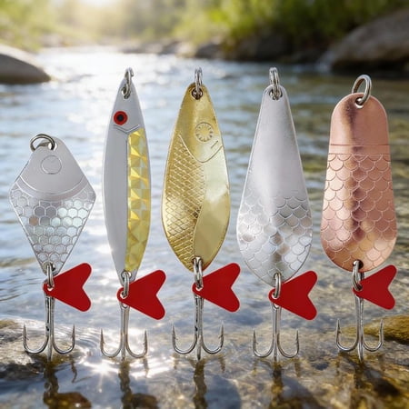 Zeiwohndc Fishing Spoons Lures Sequins Baits Casting Fish Lures Baits Fishing Lures Set