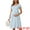 Blue, variant on DARING DIVA Women's Midi Short Sleeve Boho Tie Waist Maternity Dress L White