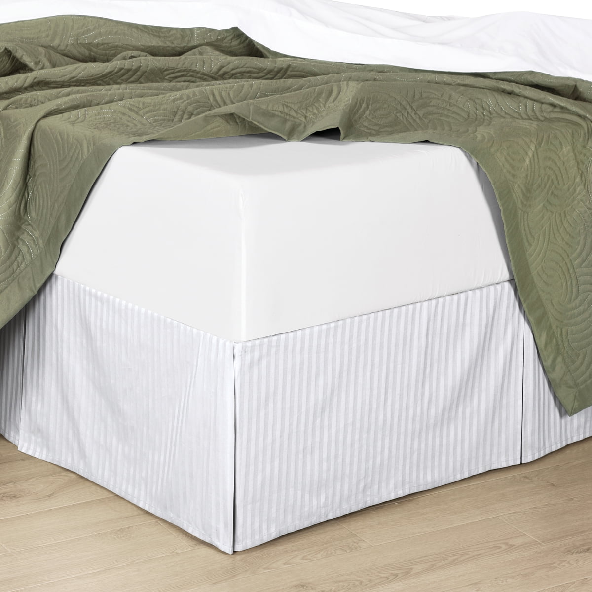 Details about   Wrap Around Bed Skirt with Split Corners Microfiber Light grey All Size & drop 