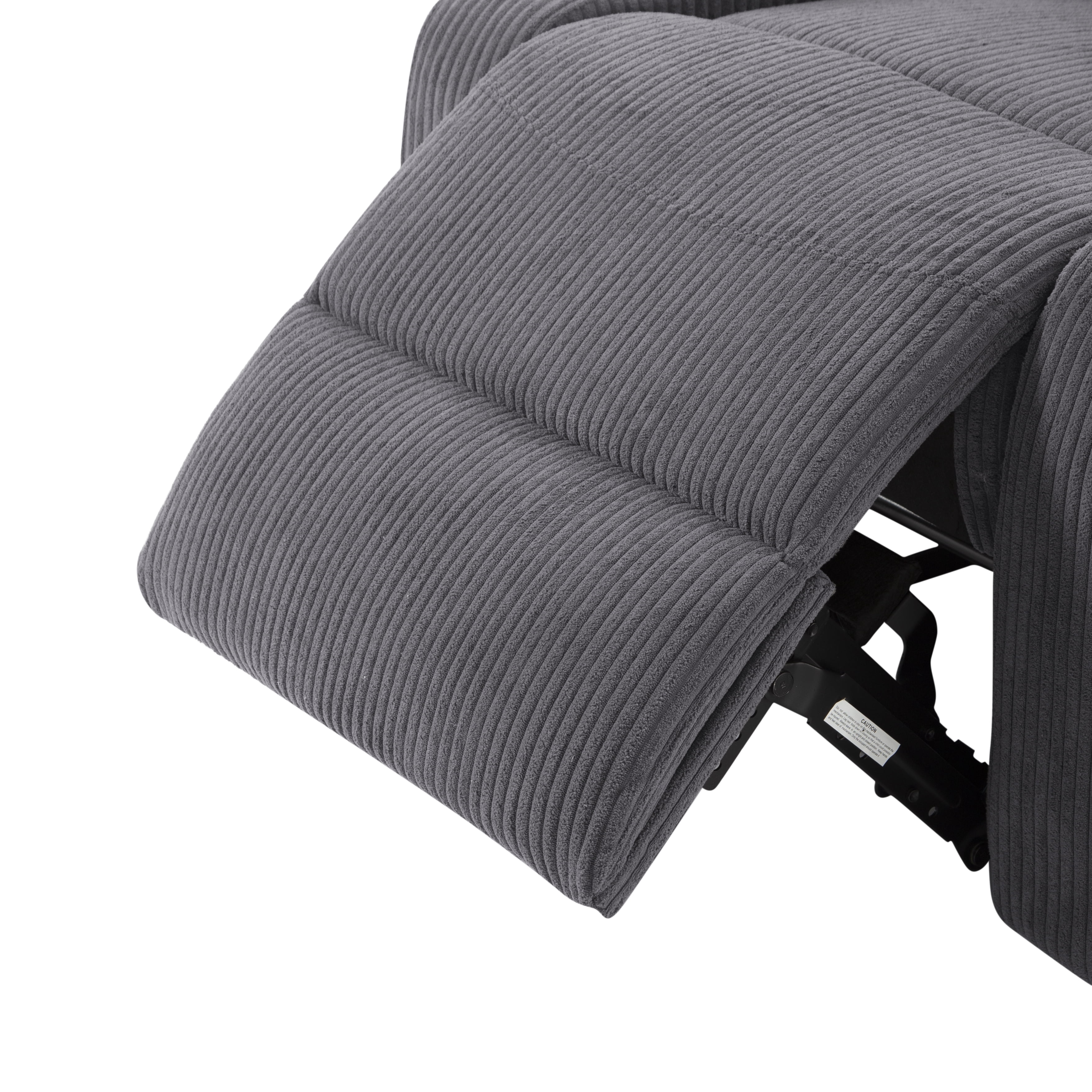 TiramisuBest Adjustable Manual Recliner Chair,Ergonomic Corduroy Lounge Chair with Cup Holders & Phone Stand for Living Room,Light Gray