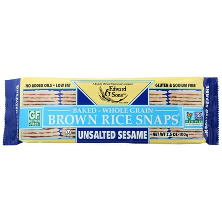 Photo 1 of Brown Rice Snaps, No Salt Sesame, 3.5-Ounce Packs (Pack of 12) MAY 2022