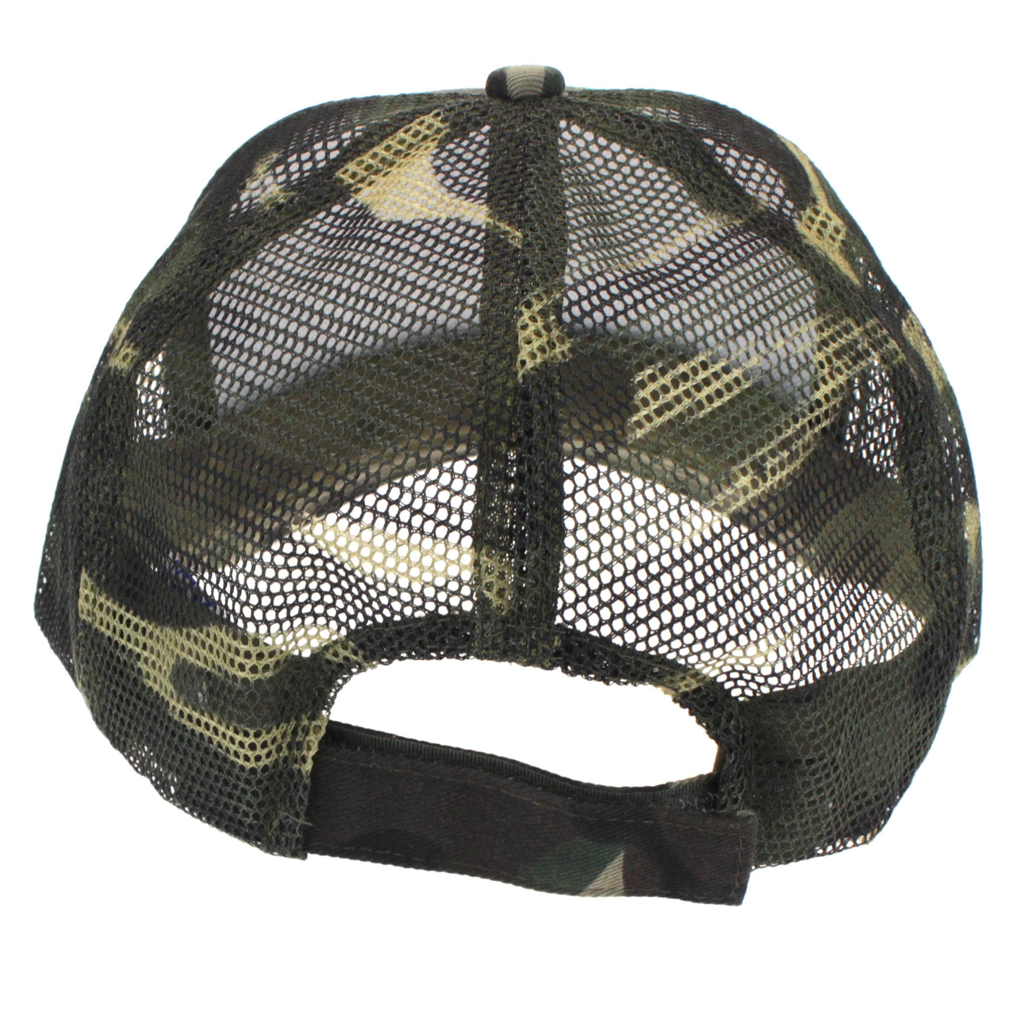 Mens Low Crown 5 Panel Camouflage Twill Mesh Trucker Hat