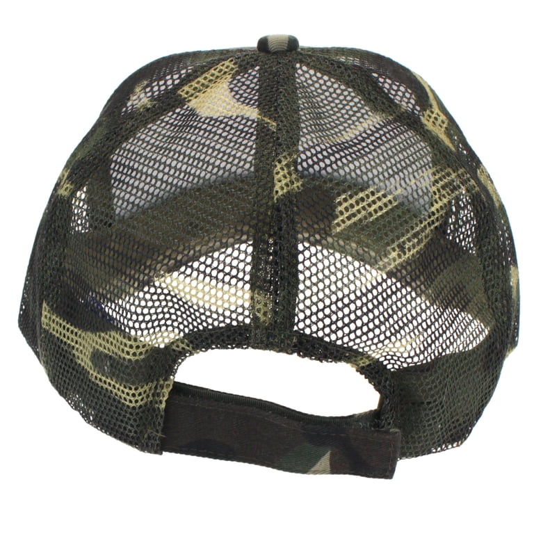 Mens Low Crown 5 Panel Camouflage Twill Mesh Trucker Hat  display picture 3