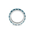 thumbnail image 5 of 5.78 Carat (Ctw) London Blue Topaz Band Ring in 14K White Gold with Diamonds for Women, 5 of 7