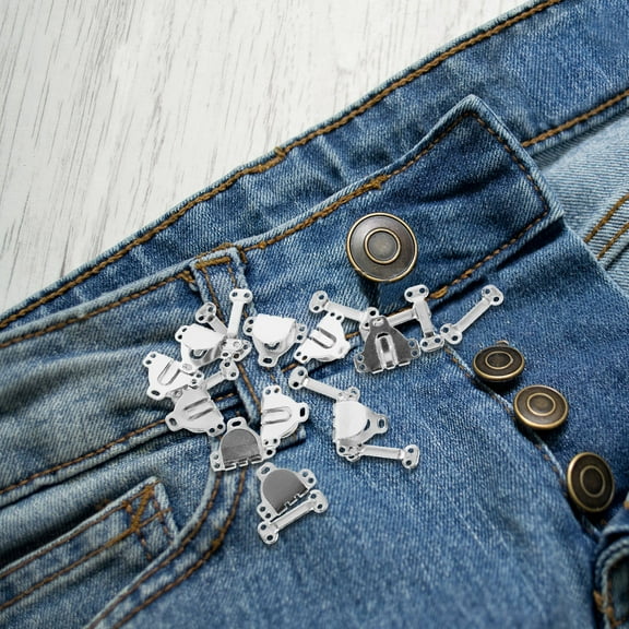 ROSENICE  10 Sets Metal Clothing Hooks Sewing and Eye Latch Trouser Bar Fasteners for Miss