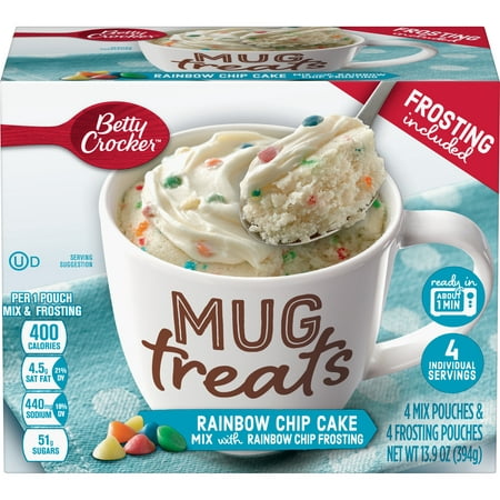 (6 Pack) Betty Crocker Mug Treats Rainbow Chip (Best Nutella Mug Cake)