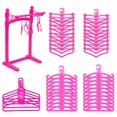 thumbnail image 1 of Highfun-perchas para muñecas, 55 Uds., ropa para muñecas, accesorios para muñecas de 12 pulgadas, 1 estante de exhibición para mostrar ropa para muñecas, 1 of 5
