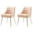 thumbnail image 5 of WestinTrends Carlo Modern Cureveback Accent Dining chair Set (Set of 2), Beige, 5 of 12