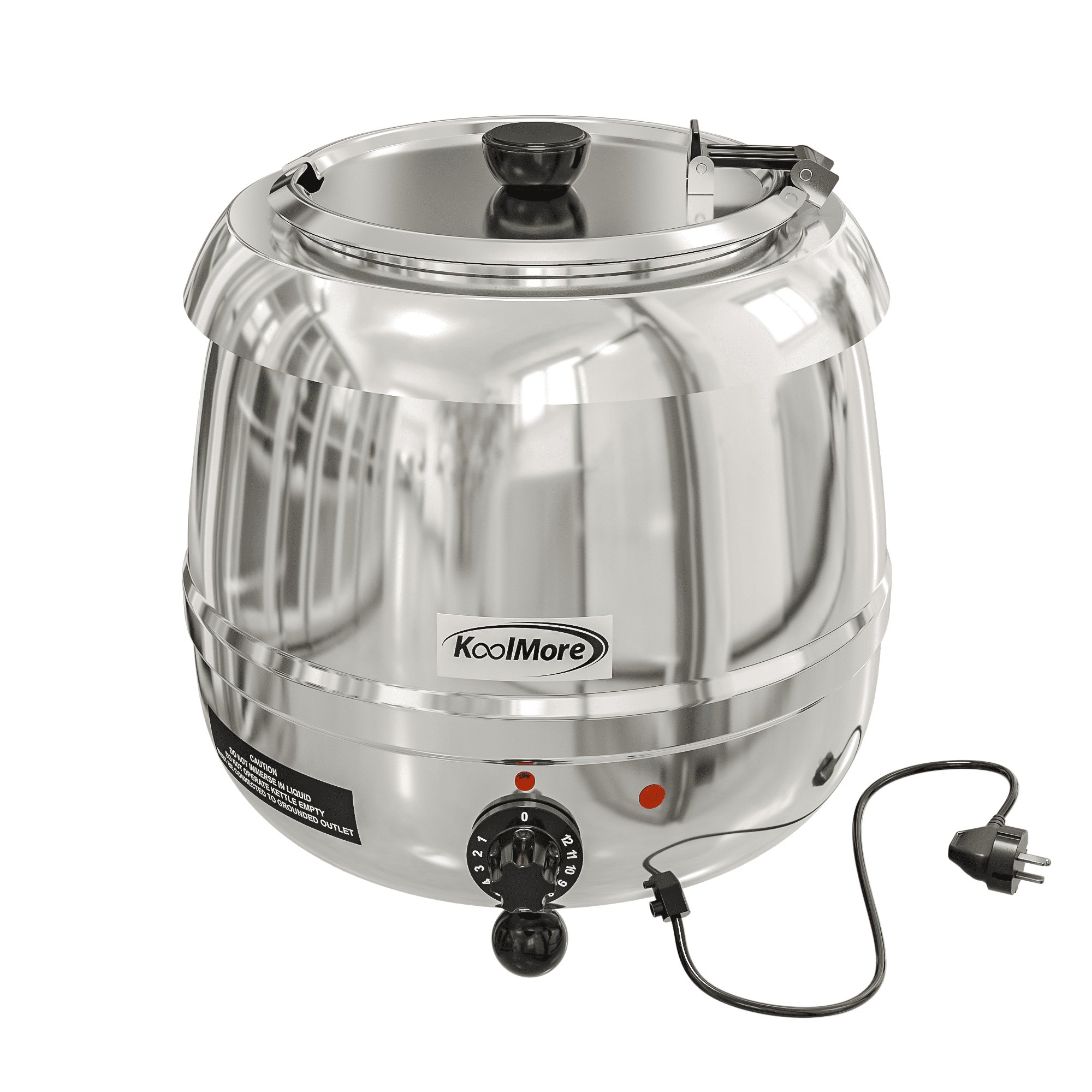 Koolmore SK-BK-3G Commercial Soup Kettle Warmer with Hinged Lid and Re