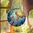 thumbnail image 6 of NEW HABIITS DIY Dotted Diamond Pendant, Diamond Art Painting Creative Design Round Home Decoration Pendant (Double-Sided Pattern, Single-Sided Dotted Diamond)-Jellyfish, 6 of 12