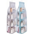 thumbnail image 1 of WM 2 Packs de Organizador de Bolsos para Colgar, Soporte para Monederos de Armario, Organizador de Armario con 8 Bolsillos de Fácil Acceso, 41 L x 13,5 W (B Gris Azul), 1 of 7
