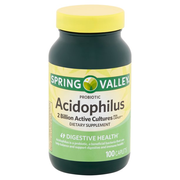 Spring Valley Probiotic Acidophilus Caplets, 100 Count