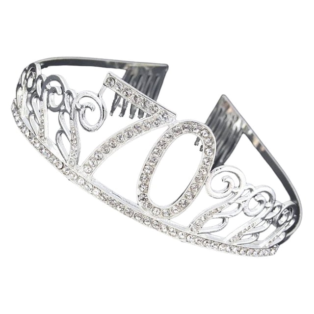 Sonducket Decoración de tocado de cumpleaños, accesorios de peluquería brillantes, adorno de corte de pelo, diadema de celebración para chicas Accesorio para el cabello setenta Sonducket AP011164-12