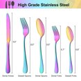 thumbnail image 2 of 20 Piece Silverware Set Service for 4, Stainless Steel Flatware Set, Mirror Polished Cutlery Utensil Set, Durable Home Kitchen Eating Tableware Set, Fork Knife Spoon Set, Dishwasher Safe, Rainbow, 2 of 7
