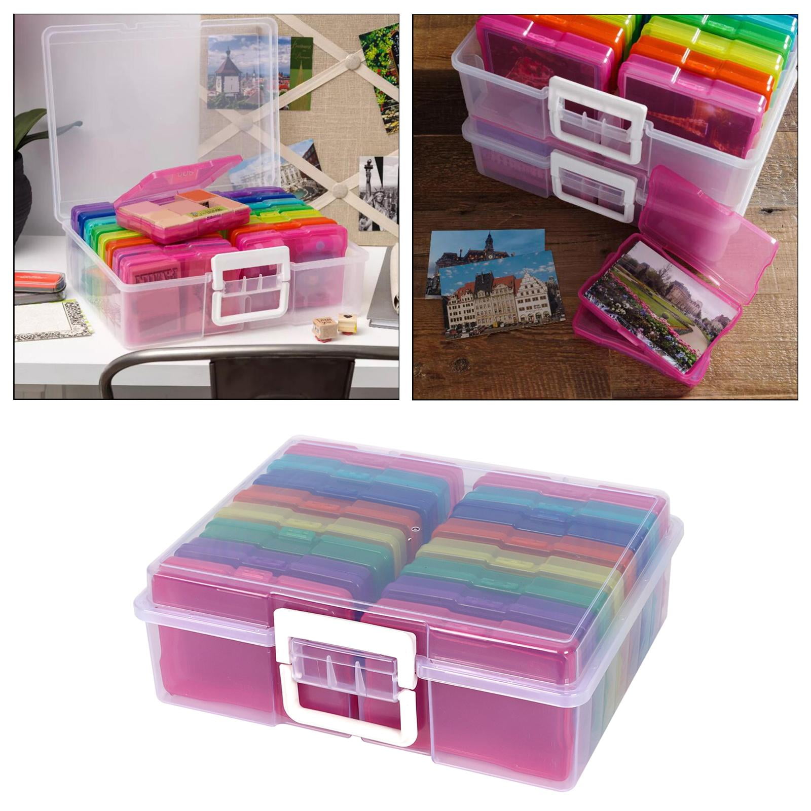 GUOOL Greeting Card Storage & Organizer Box Adjustable Dividers for Holiday Birthday Cards , Paper, Stickers and , Colorful
