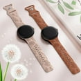 thumbnail image 5 of TOYOUTHS 2 Packs Floral Engraved Bands Compatible with Google Pixel Watch 3 41mm/ Pixel Watch 2/Google Pixel Watch Band Women, Cute Soft Silicone Flower Sport Fancy Summer Straps, 5 of 7