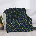 thumbnail image 3 of Yiaed Mardi Gras Strings of Beads Print Blanket Throw Blanket Soft Cozy Flannel Blanket for Home Bed Sofa Couch Chair-80"x60", 3 of 6