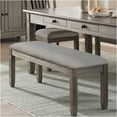 thumbnail image 3 of JERFIT 6-Piece Dining Set with Storage Drawers, Upholstered Bench and Chairs, Antique Gray and Coffee Finish, Solid Wood Country Kitchen Table, 3 of 10