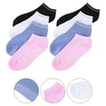 thumbnail image 3 of 4 Pairs of Short Socks Ankle Socks Simple Floor Socks (Black White Pink Blue), 3 of 4