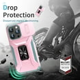 thumbnail image 2 of Cowithday for iPhone 15 Pro Max 5G Case with Slide Camera Cover + Screen Protector (1 Pack), [Full Camera Protection] [Magnetic Rotated Kickstand] Military Grade Shockproof Heavy Duty Cover, Rosegold, 2 of 8