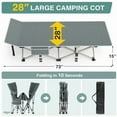 thumbnail image 2 of Foldable Outdoor Camping Bed, Equipped With A Double-Sided Breathable Mattress - Made Of Grey Oxford Material, With Side Pockets, Suitable For Travel, Family Naps And Outdoor Activities, 2 of 6