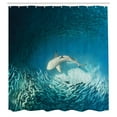 thumbnail image 3 of Ambesonne Fish Shower Curtain, Animals Teal Wildlife, 69"Wx84"L, Teal Beige, 3 of 5