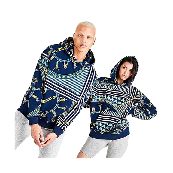 Lacoste Live Scarf Print Mens Active Hoodies Size Xxl, Color: Navy/Beige/Yellow