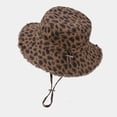 thumbnail image 5 of Shadoumai Womens Sun Hat with Leopard Print,Retro Fringed Edges Packable Cotton Bucket Hat Adjustable Outdoor Peaked Cap, 5 of 6