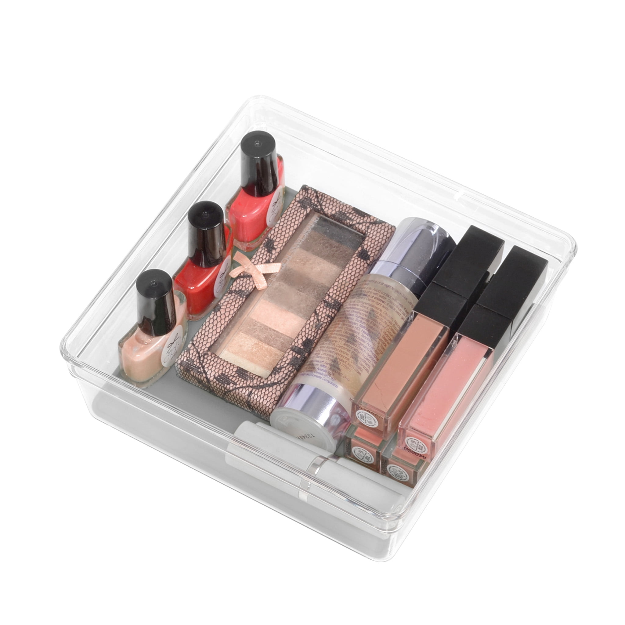 Smart Design Plastic Drawer Organizer - 6 x 6 inch - Gray