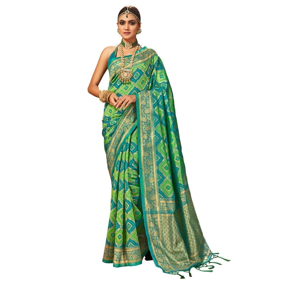 Traditional Ethnicwear Green Banarasi Art Silk Woven Saree