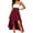 Skirt - Wine, variant on Maqroz High Waisted Skirts for Women Steampunk Corset Lace Up Asymmetrical Hem Ruffle Wrap Ruched Vintage Maxi Skirt Party Clubwear