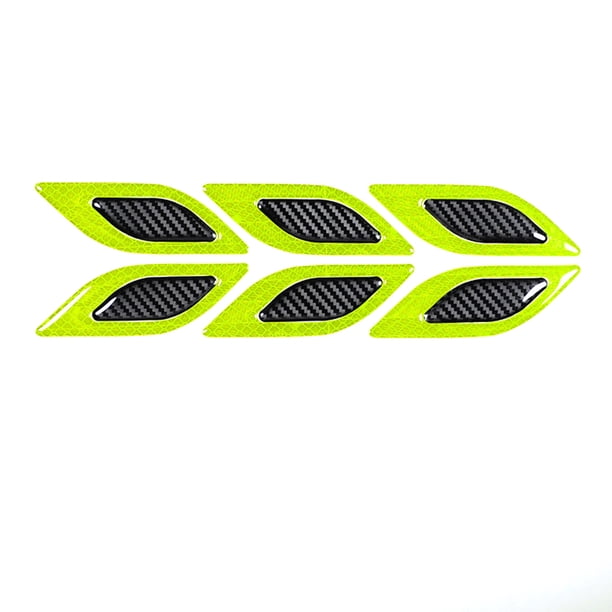 Kenally Pegatina reflectante de carcasa de coche de 6 piezas, pegatinas antideslizantes de fibra de carbono, decoración anticolisión para automóvil, Automoción decorativa y accesorios Verde Kenally VI017626-05B