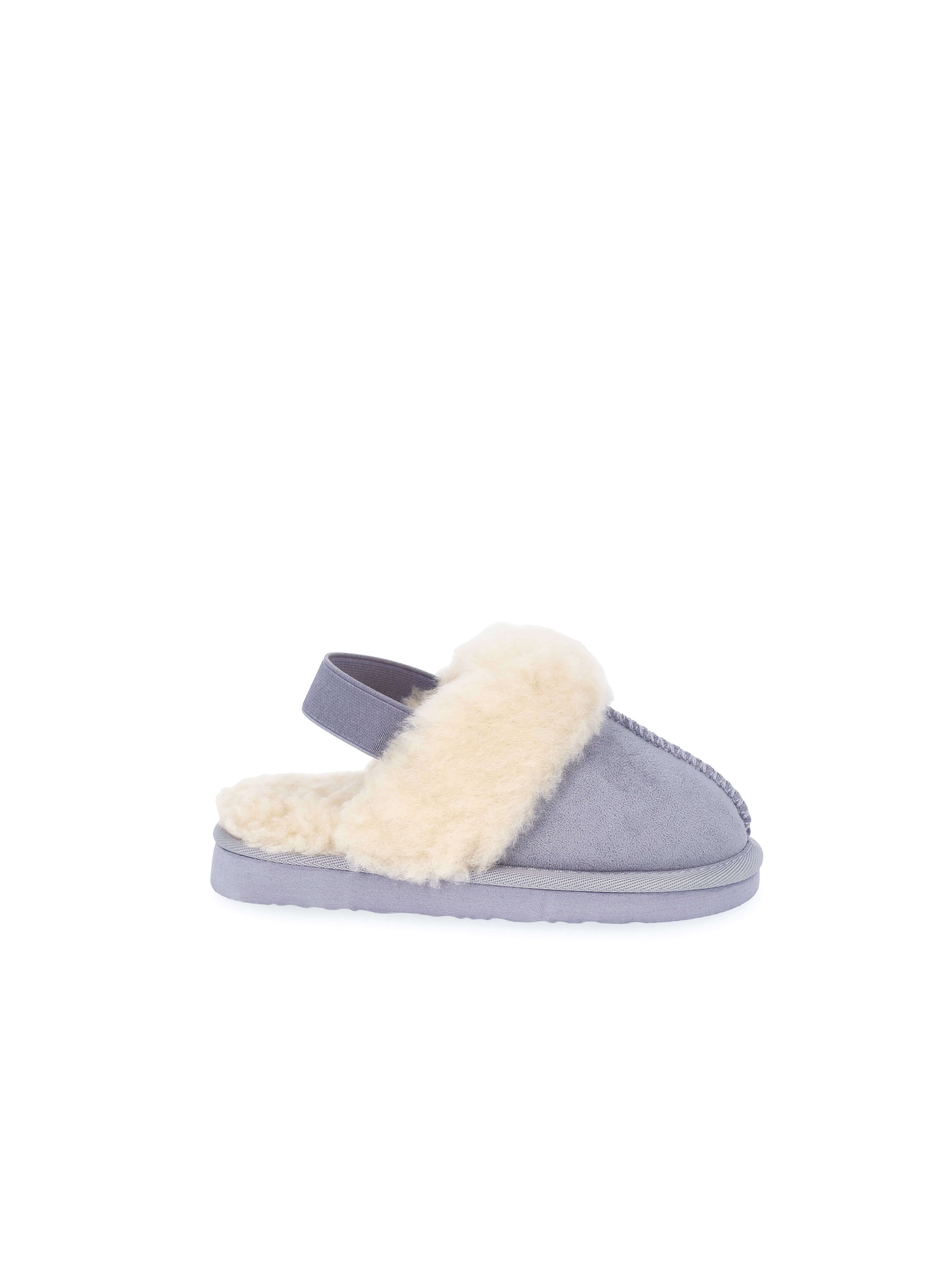 Pawz Girls Faux Shearling Slippers with Slingback Strap