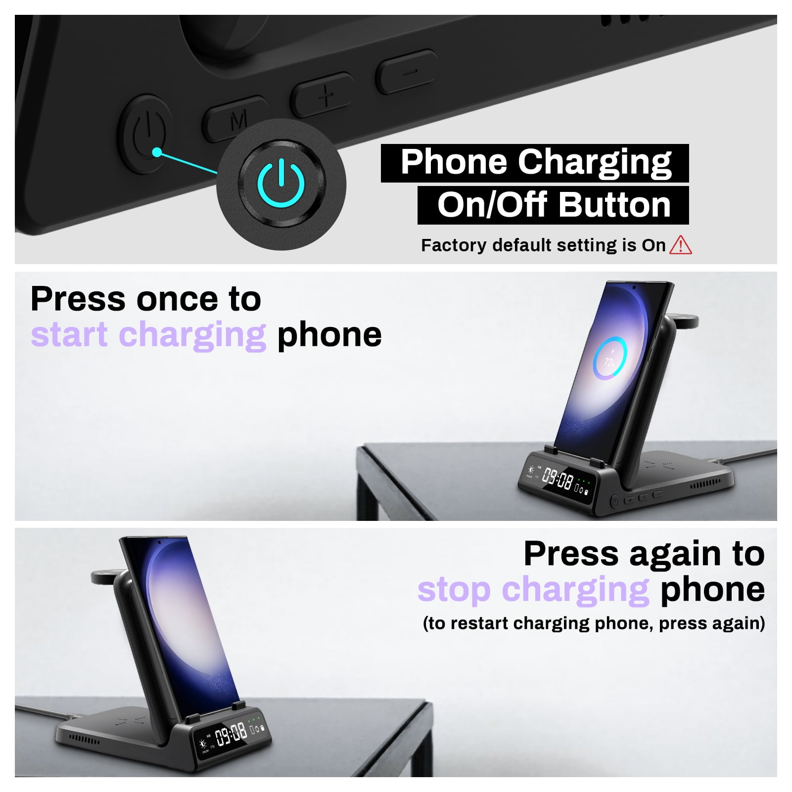 SwanScout Charging Station for Samsung, Wireless Charger for Galaxy S26 Ultra/S26+/S26/S25 Ultra/S25/S24/S23/S22, Galaxy Watch 8/8 Classic/Ultra/7/6/5, Galaxy Buds 3 Pro/3, SwanScout 703S(No Adapter)