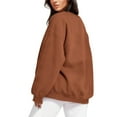 thumbnail image 4 of Vedolay Womens Long Sleeve Shirt Women Casual Button V Neck Hoodies Oversized Pullover Sweatshirt with Pockets,Coffee XXL, 4 of 5