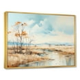 thumbnail image 2 of Designart "Serene Harmony In A Beige Meadow With A Stream" Meadow Floater Framed Wall Art Living Room, 2 of 5