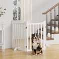 thumbnail image 5 of Yaheetech 35.6" Tall 3-Panel Wooden Pet Gate with Support Feet, White, 5 of 7