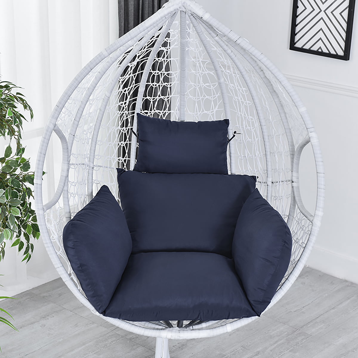 Swing Hanging Cotton Hammock Egg Chair Basket Seat Cushion Outdoor Home Garden 
