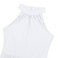 thumbnail image 5 of JanJean Youth Big Girls Lyrical Maxi Long Dress Sleeveless Halter Neck Modern Contemporary Dancing White 16, 5 of 7