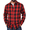 Red Checkered, variant on COOFANDY Mens Flannel Shirts Long Sleeve Plaid Button Down Shirts Casual Cotton Shirts