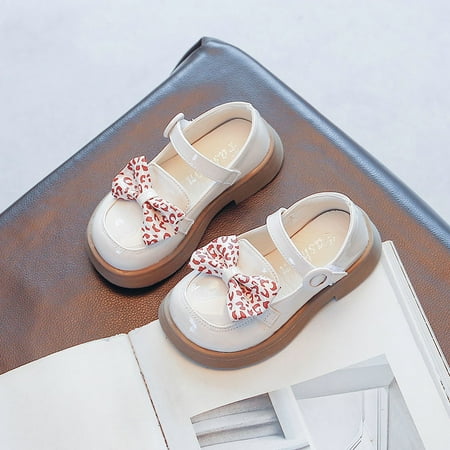 

Little Girls Big Girls PU Leather Fashionable Glossy Ribbon Mary Jane Shoes W390 Sizes 8C-4.5Y