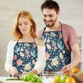 thumbnail image 5 of Pioneer Flower Floral Print Pattern Apron-Garden Aprons for Women with Pockets-Cotton Linen Waterproof Kitchen Cooking Gardening Aprons Adjustable for Kitchen,Cooking,BBQ and Salon 33x27 Inch, 5 of 7