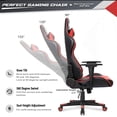 thumbnail image 6 of Furniwell Gaming Chair - High Back Computer Desk Chair with Headrest and Lumbar Support (Red), 6 of 16