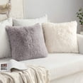 thumbnail image 3 of Sanmadrola Throw Pillow Covers Pillow Protector with Hidden Zipper Furry Faux Fur 18''x18'' 2 Pack, 3 of 7