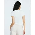 thumbnail image 4 of Scoop Women’s Stretch Cotton Blend Baby Tee with Short Sleeves, Sizes XS-XXL, 4 of 5