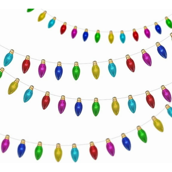 Cheerland Flat 2D Classic Colorful Light Bulb Garland Christmas Party Decoration , 31.5 Ft