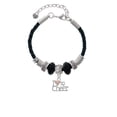 thumbnail image 2 of Delight Jewelry Silvertone I love to Cheer with Pink Heart Sister Celtic Knot Leather Bead Bracelet, 7"+2" Extender, 2 of 4
