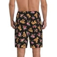 thumbnail image 3 of Kdxio Rose Flower Bear Print Mens Sleep Shorts Bottoms Soft Comfy Pajama Wear Pants with Drawstring Pockets, 3 of 7