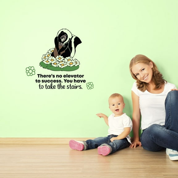 No Elevator Skunk Animal Life Quote Cartoon Quotes Decors Wall Sticker Art Design Decal for Girls Boys Kids Room Bedroom Nursery Kindergarten Home Decor Stickers Wall Art Vinyl Decoration (10x10 inch)